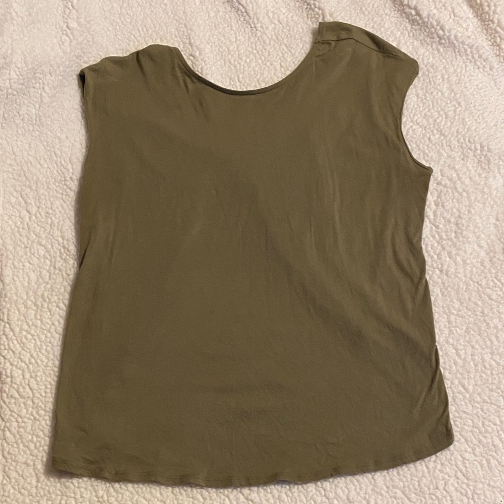 Dark/Army Green Muscle Tee, Open Back